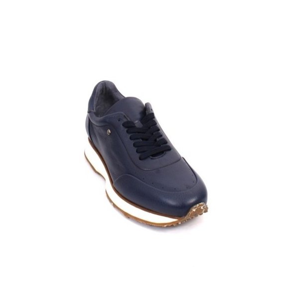 Roberto Serpentini Other - Roberto Serpentini 3924a Blue Leather Lace-Up Sneakers Shoes